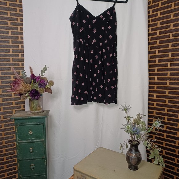 Black and multicolor Express Size Medium Tribal Cross Skater Dress - Sweetheart - Picture 1 of 16